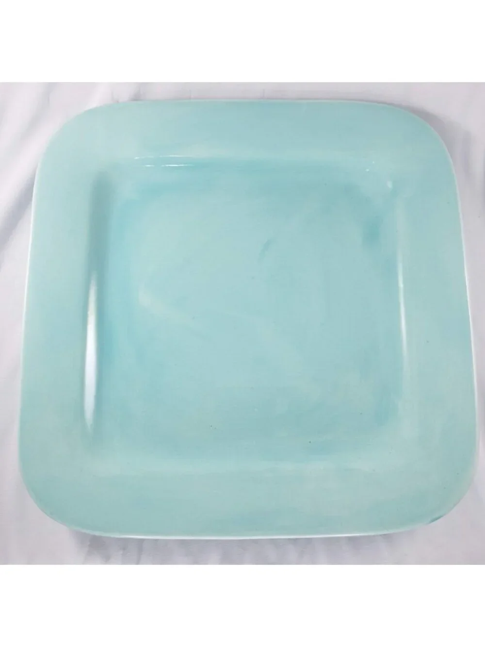 Home American Simplicity Turquoise Aqua Square Dinner Plates Set HTF